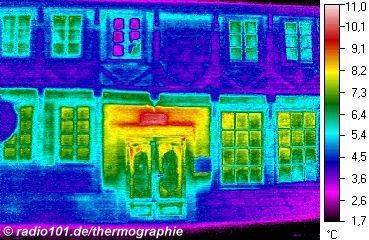 Fachwerkhäuser in Minden - Gebäudethermographie / Wärmebild / Thermografische Aufnahme - Wärmebildkamera: Impac IVN 770P