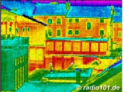 Wärmebilder: Infrarotaufnahme / Wärmebild / Thermografie: Häuser