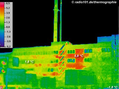Thermographische Aufnahme / Wärmebild: Industriegebäude