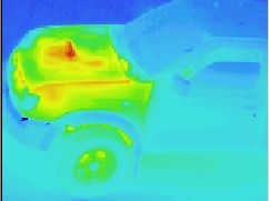 Thermographic picture - infrared photograph: off-road car